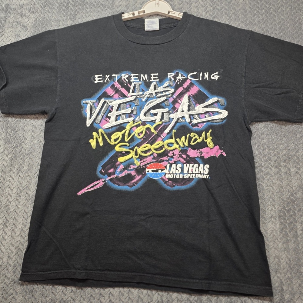 Las Vegas Motor Speedway Vintage 1999 Extreme Racing T-Shirt Men's Large Black